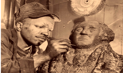 Charles Edgar Patience Sculpting Bust of George Washington
